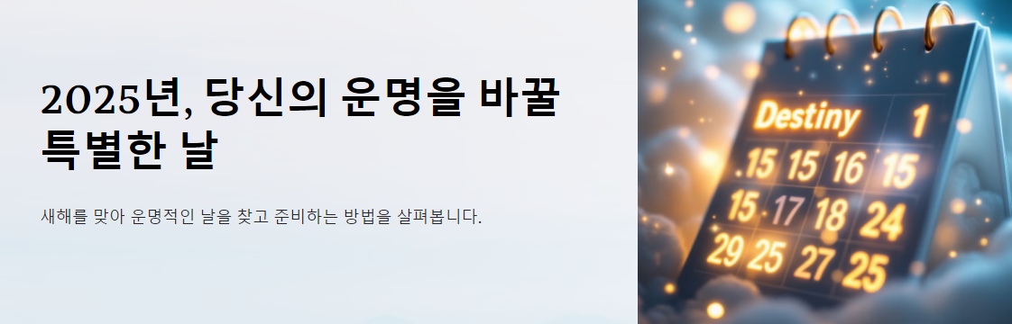 신년 맞이! 당신의 운명을 바꿀 2025년의 특별한 날