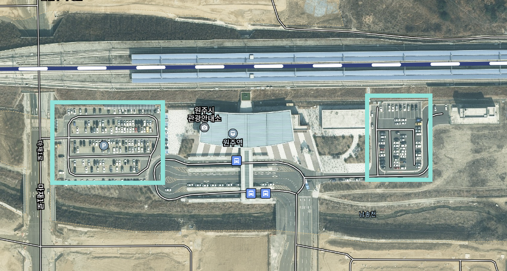 원주역 주차장 위치 스카이뷰