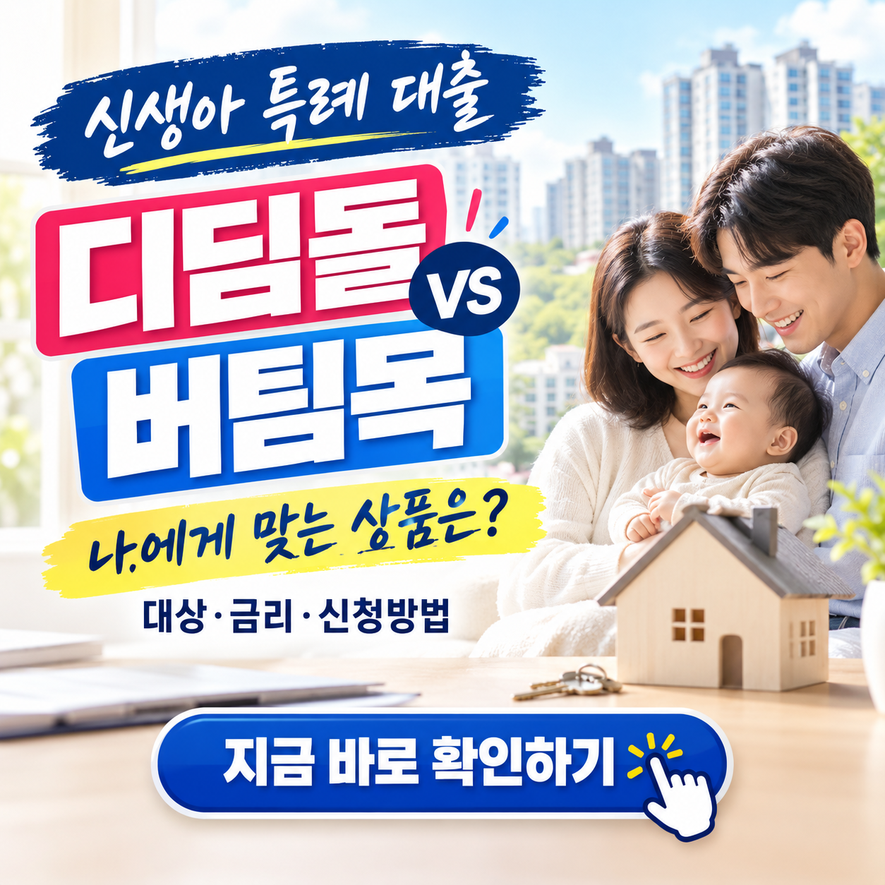 "나에게 맞는 대출 상품은?" - 신생아특례 [버팀목 vs 디딤돌] 차이점 비교