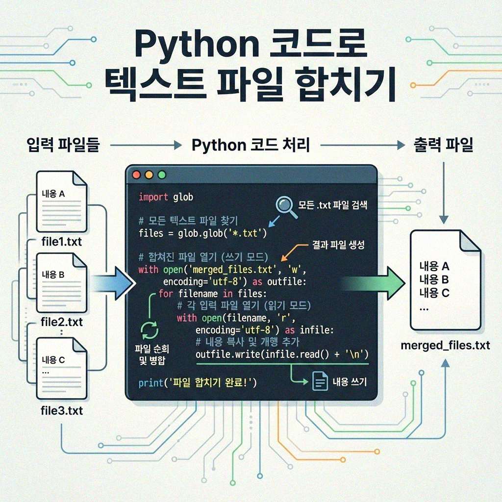 Python으로 폴더 속 텍스트 파일 하나로 합치기