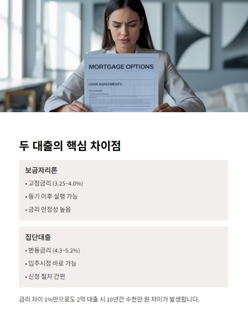 두 대출의 핵심 차이점