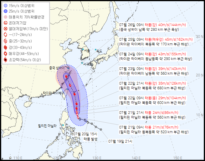 제3호 태풍 개미 예상경로, 중국 남동부 방향으로 북상중