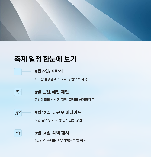 축제 일정 한눈에 보기