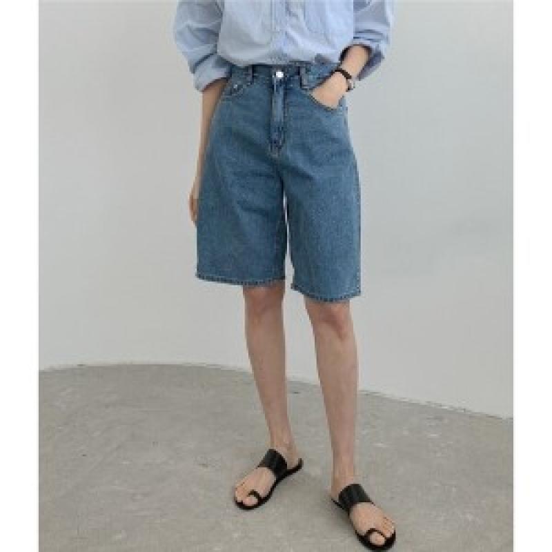 와이드 버뮤다 데님 반바지 5부 청바지 SML 여름 청반바지