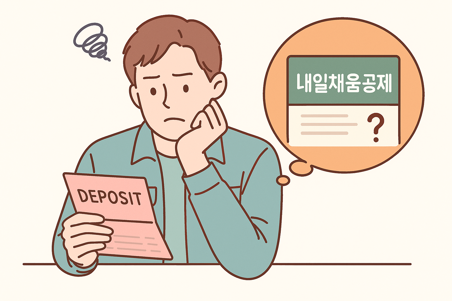 중소기업 재직자가 통장을 들고 내일채움공제 해지를 고민하는 모습