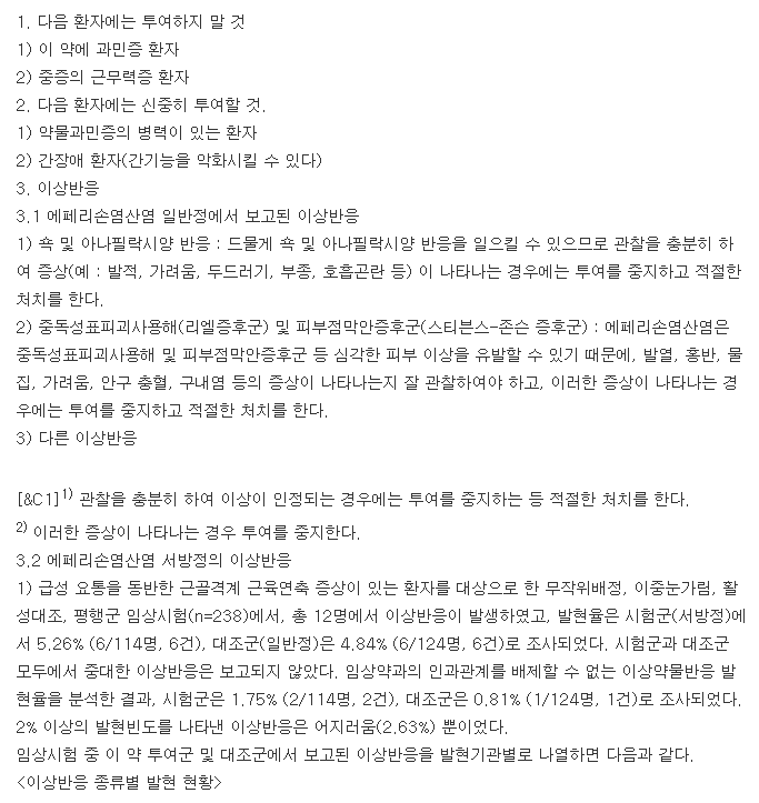 네렉손서방정-복용-주의사항