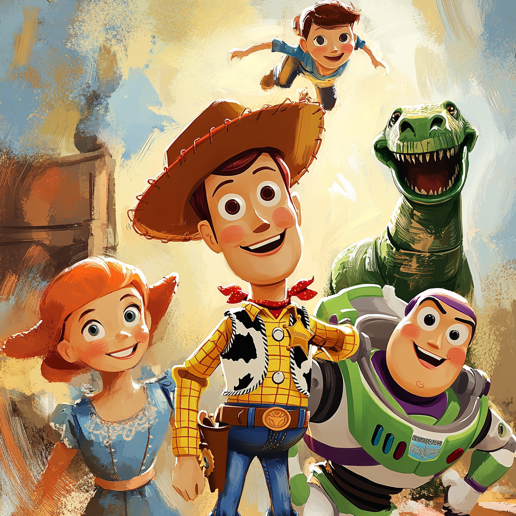 토이 스토리 캐릭터 수채화 사진