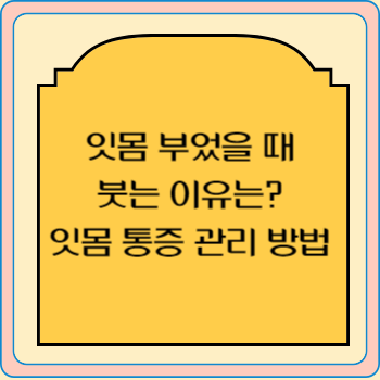 잇몸 부었을 때 붓는 이유는? 잇몸 통증 관리 방법