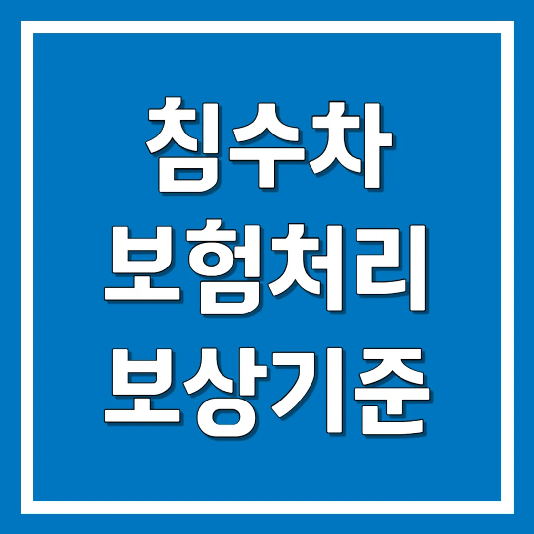 침수차 보험처리 보상기준