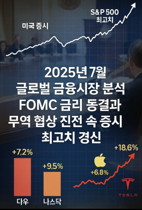 FOMC 금리 동결과 무역 협상 진전 속 증시 최고치 경신