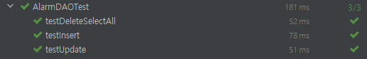 AlarmDAO 테스트 결과