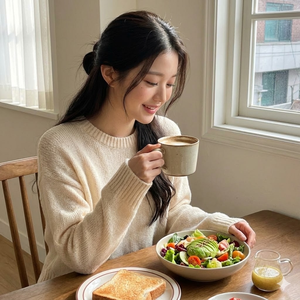 주말에 다이어트 식단 먹는 사진