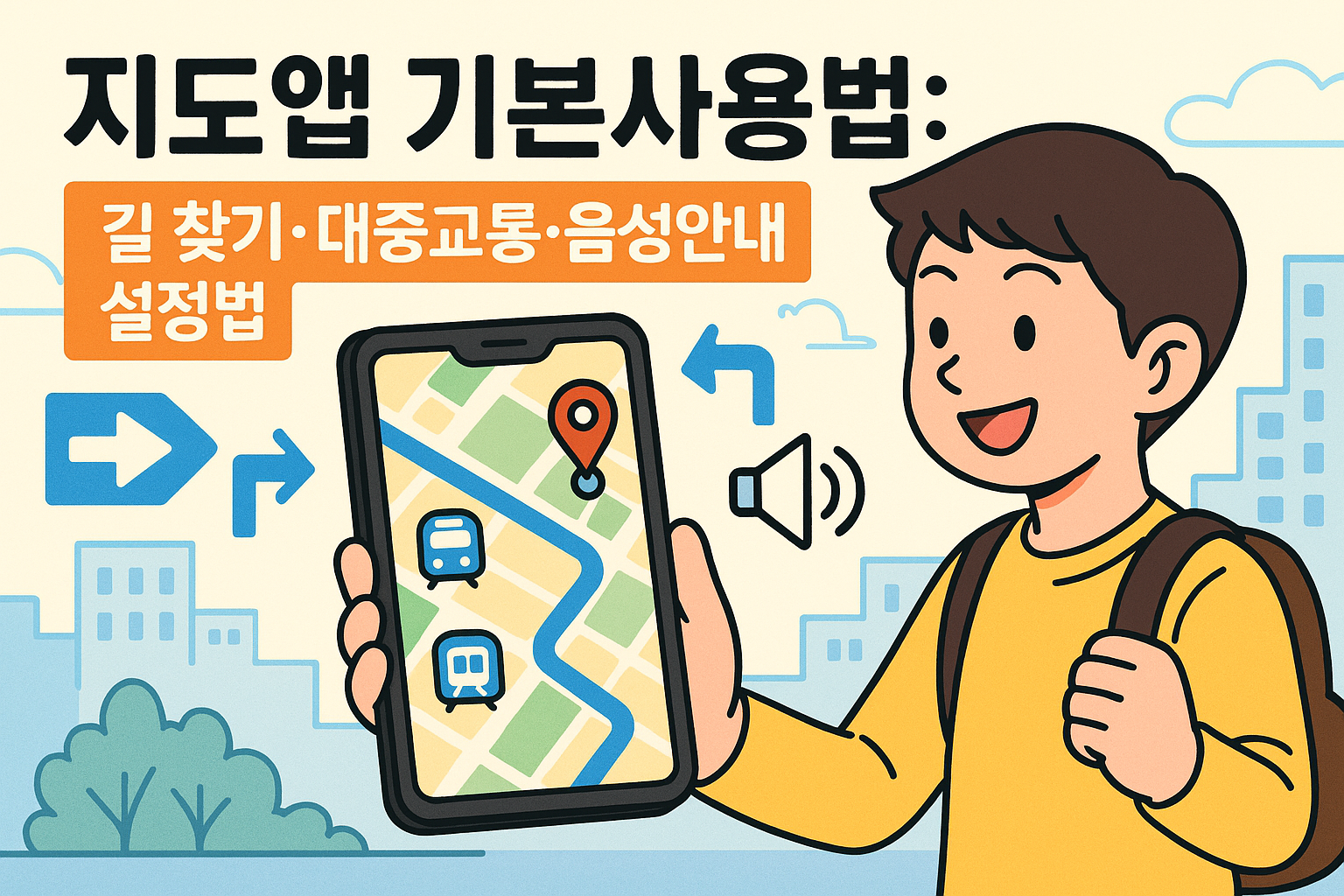 지도앱 기본사용법: 길 찾기·대중교통·음성안내 설정법