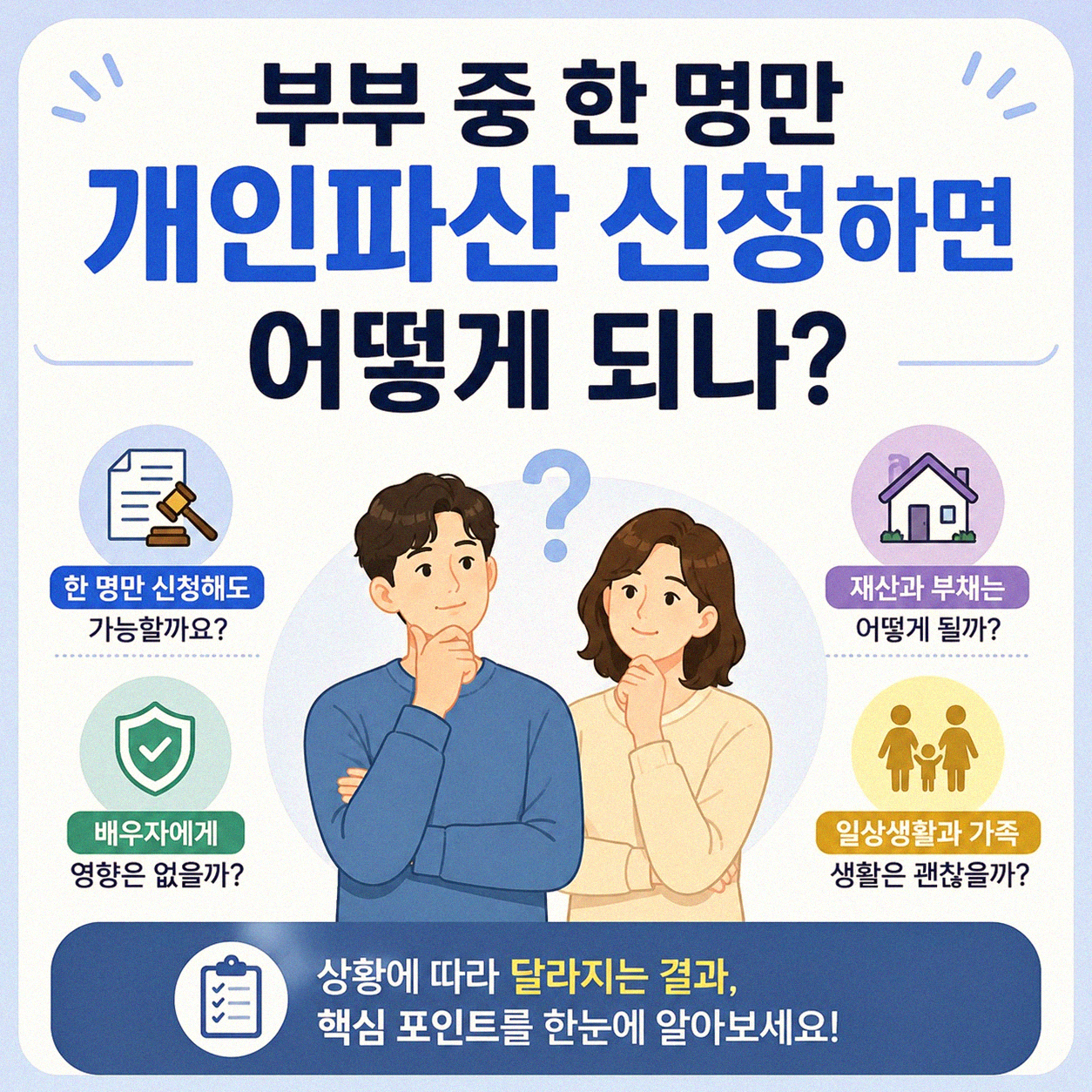 부부 중 한 명만 개인파산 신청, 어떻게 해야 할까