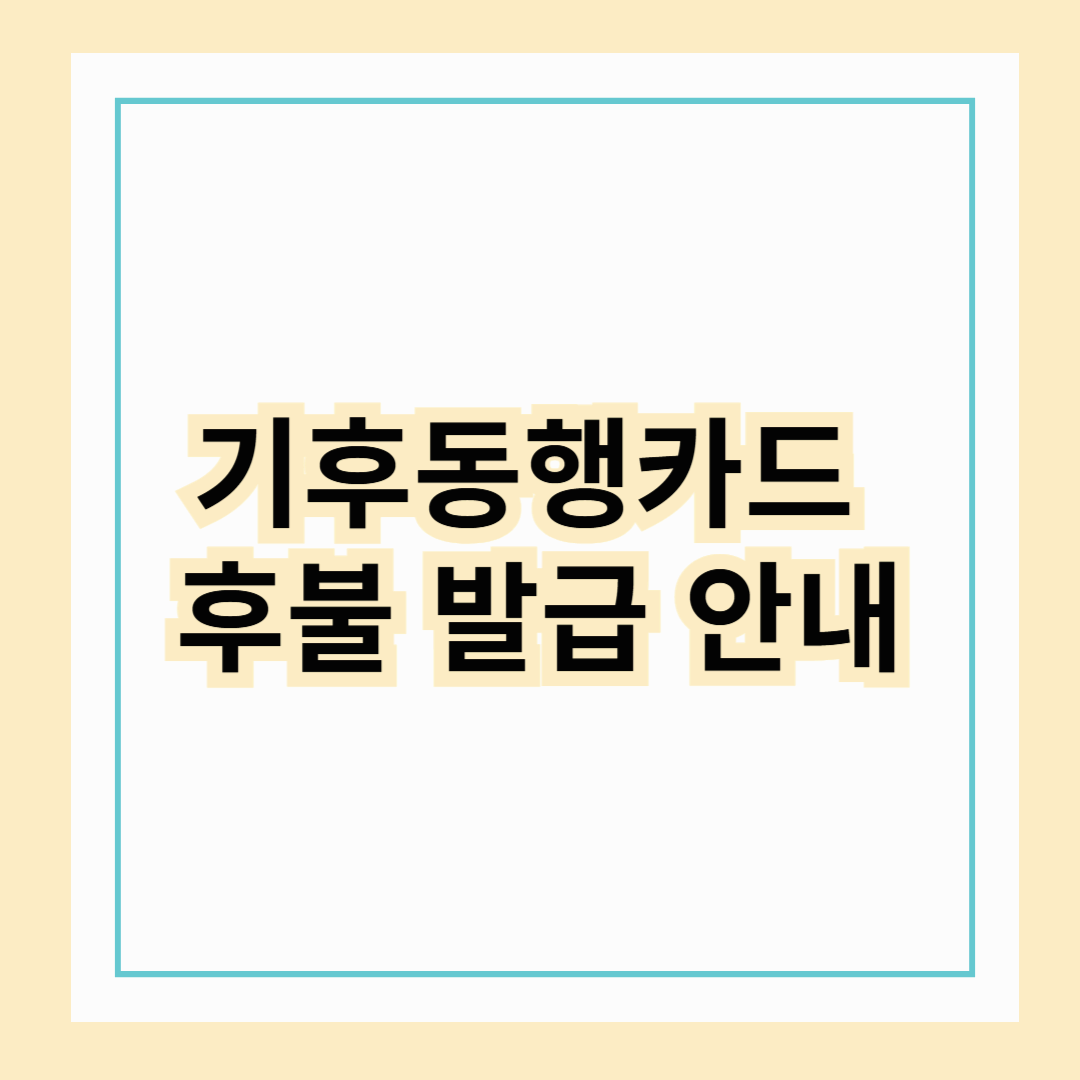 기후동행카드 후불 발급 안내