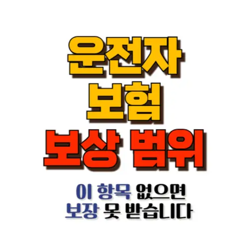 운전자보험 보상범위