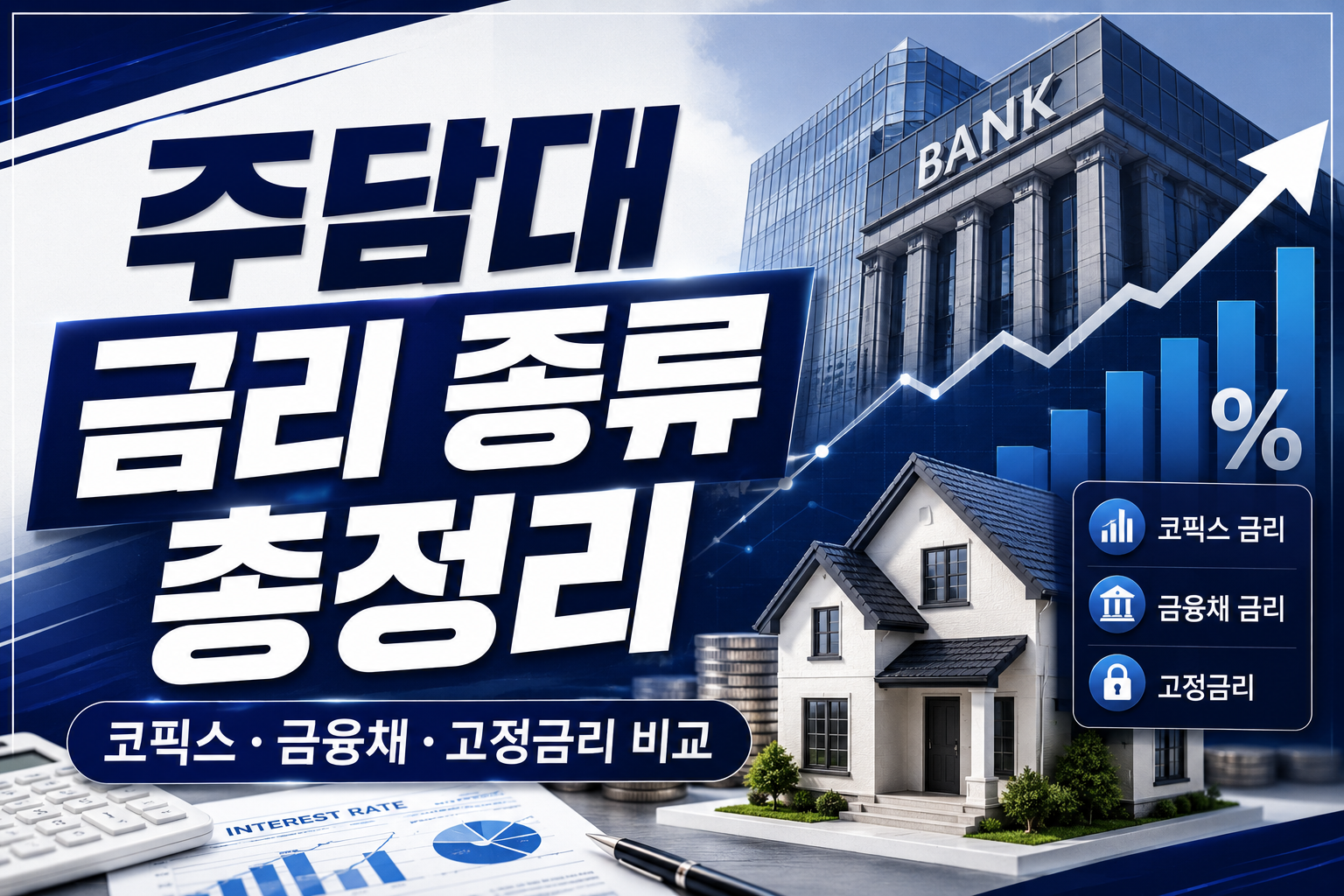 주택담보대출 금리 종류 총정리|코픽스·금융채·고정금리 차이와 은행별 비교