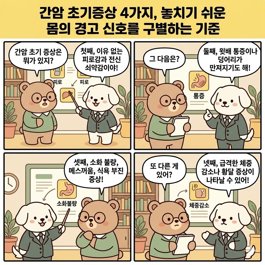 간암 초기증상 4가지, 놓치기 쉬운 몸의 경고 신호를 구별하는 기준