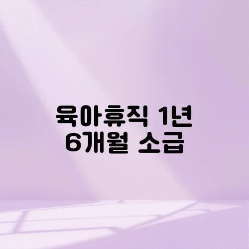 육아휴직 1년 6개월 소급