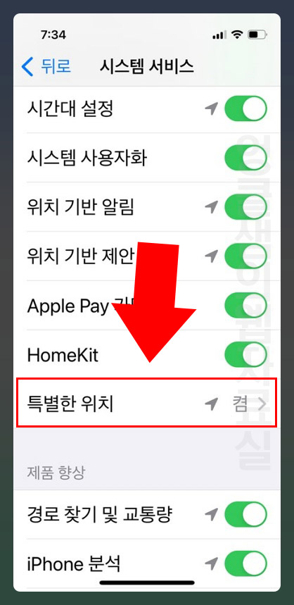 아이폰 특별한 위치