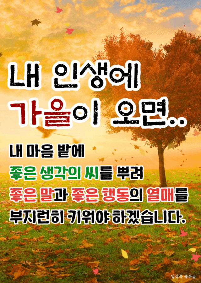내 인생에 가을이 오면 읽으면 좋은 감성 글귀 이미지