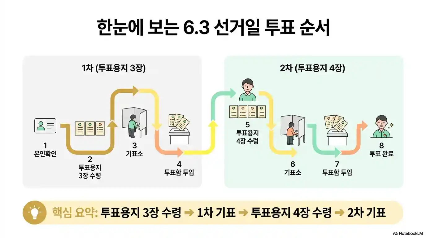 2026 지방선거 6.3 선거 투표절차 8단계 투표순서 한눈에 보기