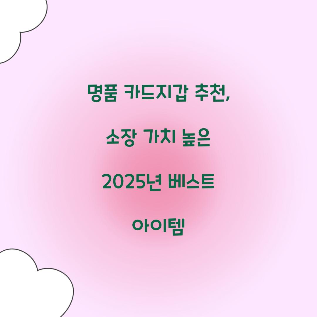 명품 카드지갑 추천