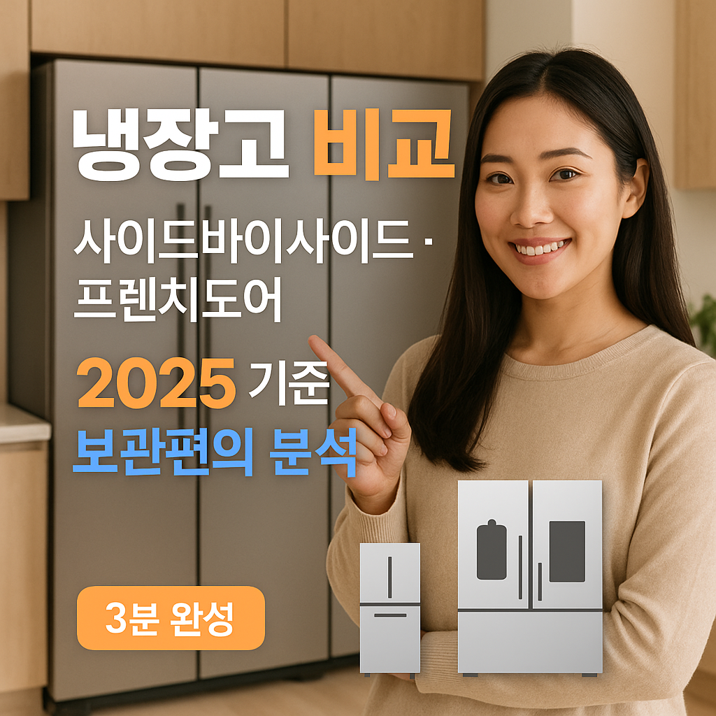 냉장고 비교 ｜ 사이드바이사이드&middot;프렌치도어 2025 기준 보관편의 분석
