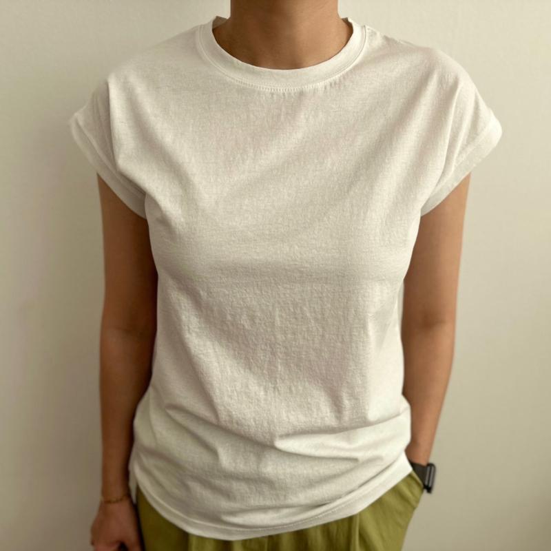 캡소매 탄탄한 쳐짐없는 고급 명품 티셔츠