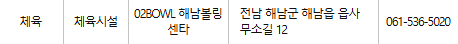 해남 문화누리카드 사용처