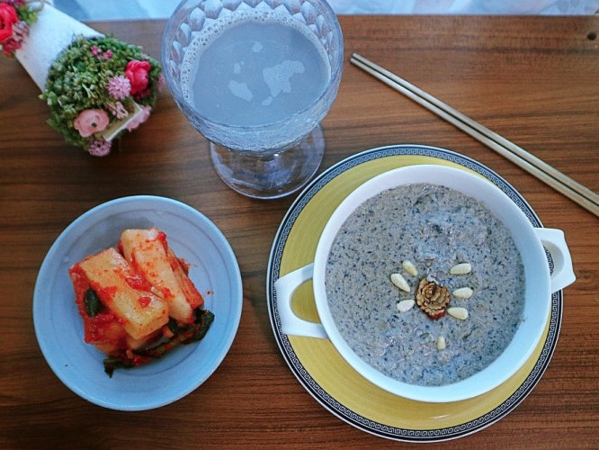 서리태콩죽