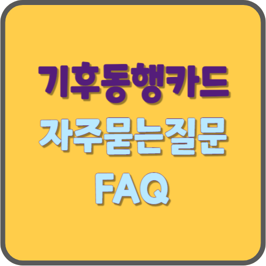 기후동행카드 자주묻는질문 FAQ