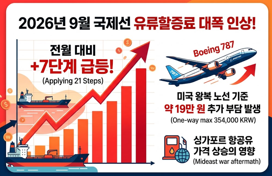 국제선 유류할증료 인상