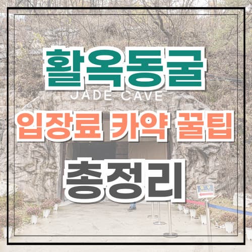 활옥동굴 예약 입장료 카약 꿀팁 총정리
