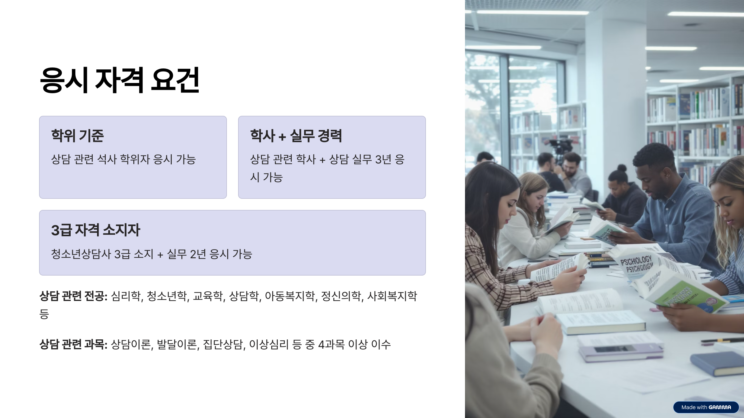 청소년상담사 2급|자격조건 시험과목·연수
