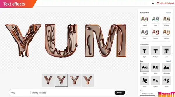 Adobe firefly text effect