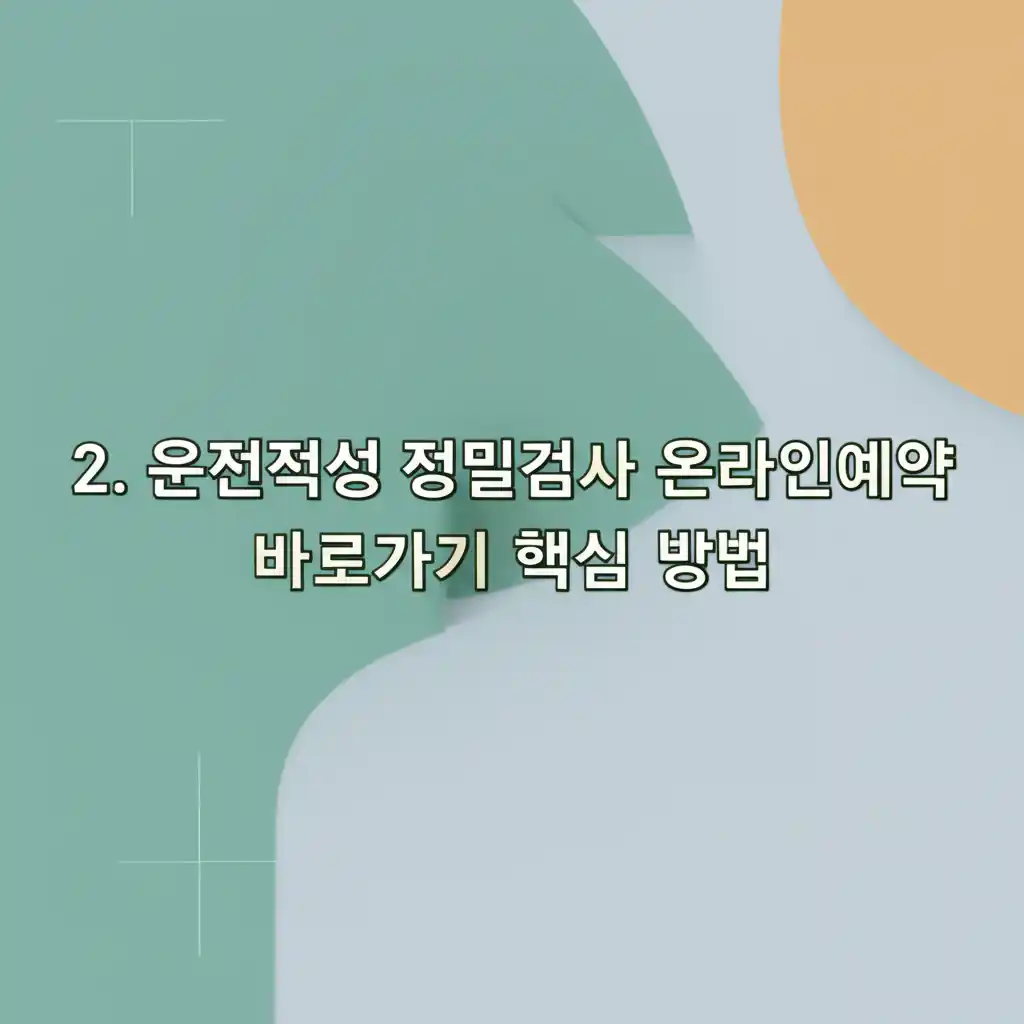 운전적성 정밀검사 온라인예약 바로가기 웹페이지 화면. 핵심 예약 단계와 버튼 설명.
