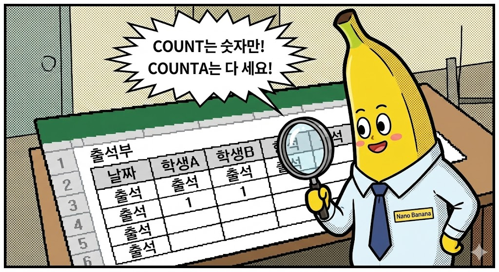 COUNT vs COUNTA: 숫자가 있는 셀과 비어있지 않은 셀 개수 세기