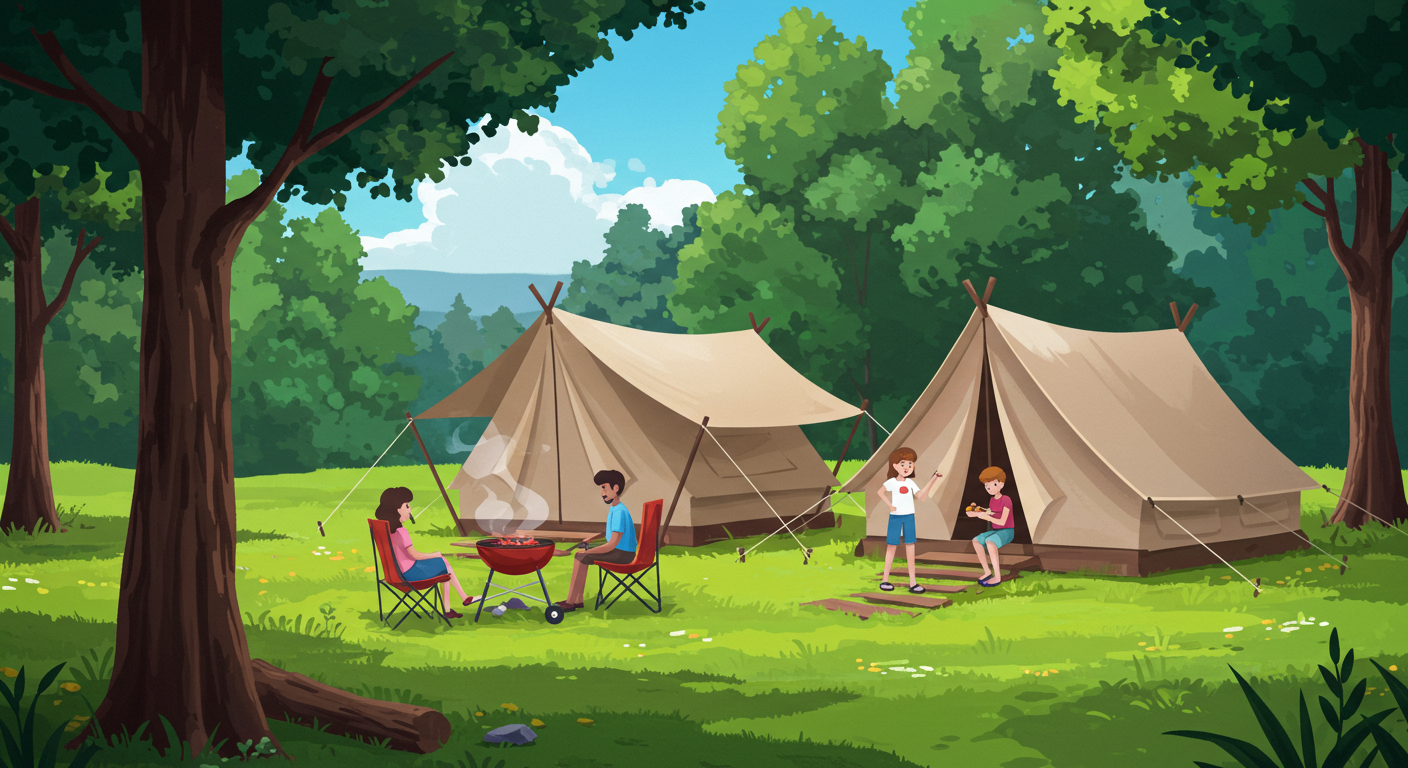 자연 속 힐링 캠핑 초원숲속 글램핑