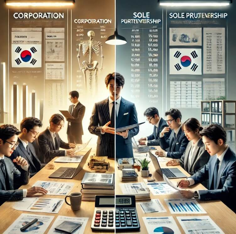 법인 VS 개인사업자 관련 이미지