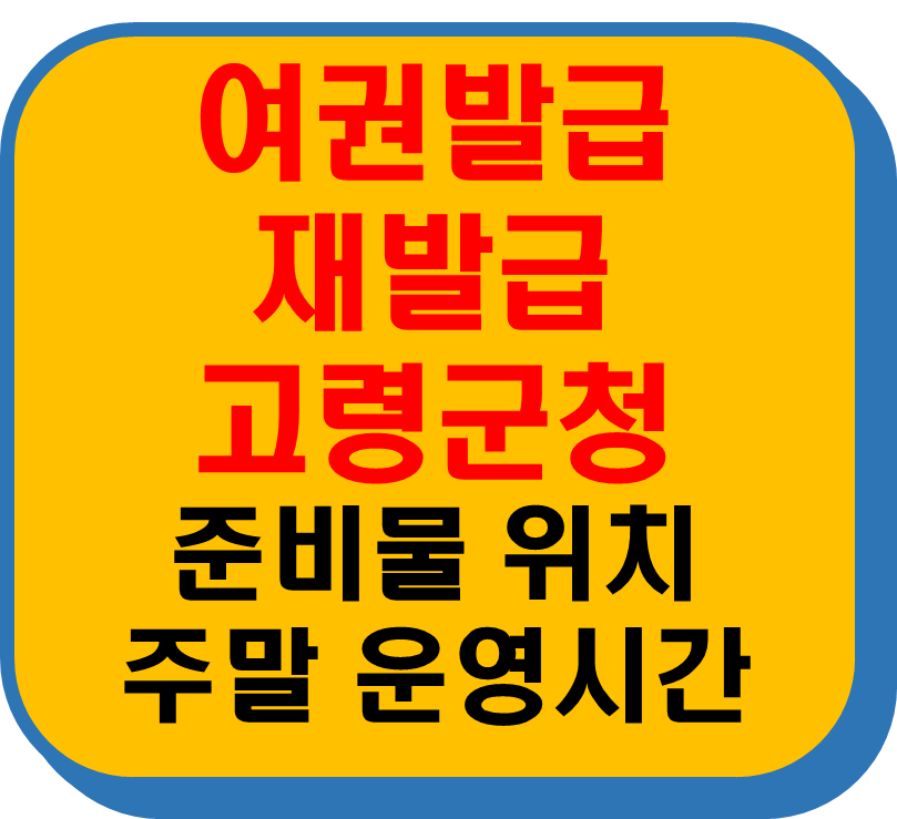 고령군청 여권발급 재발급