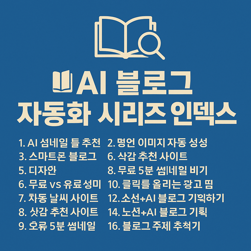 AI 블로그 자동화 시리즈 인덱스