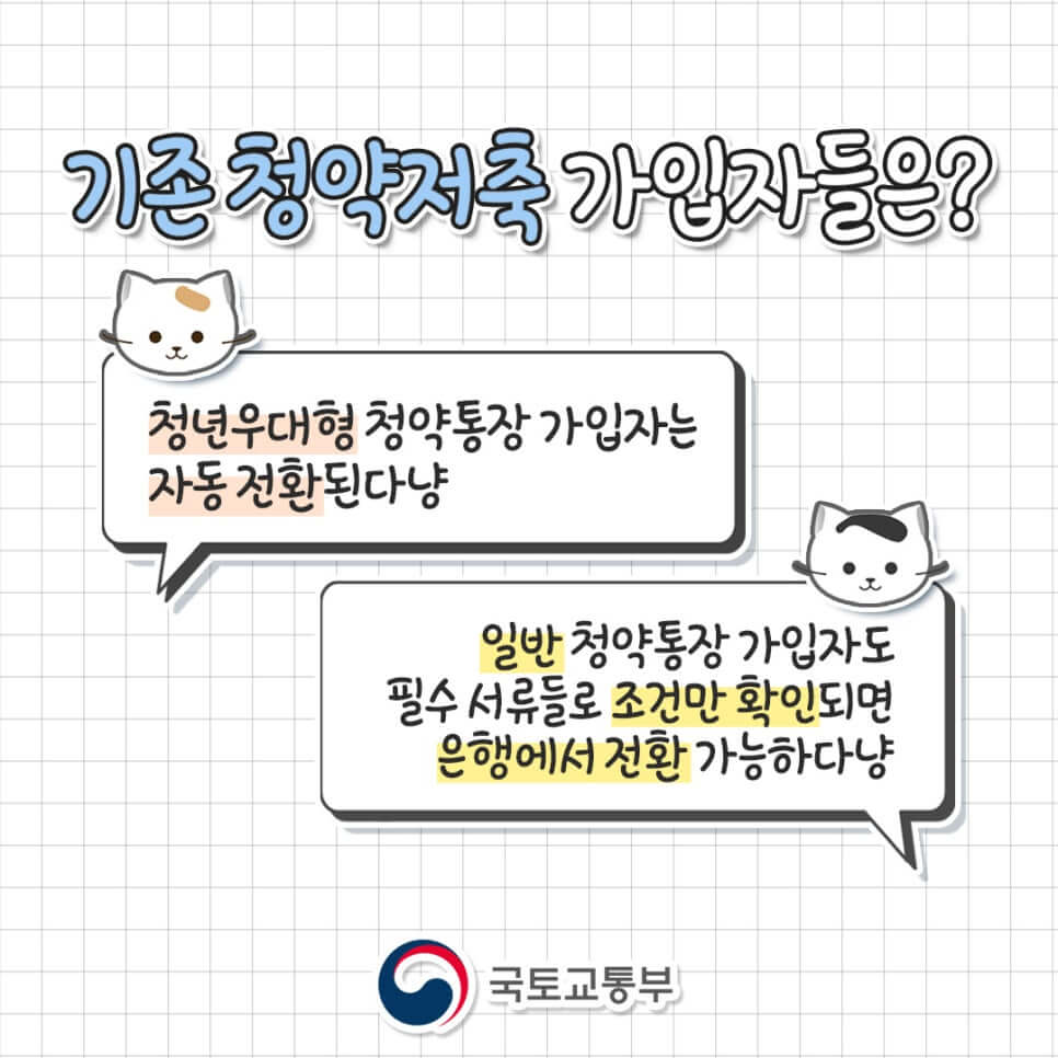 청년주택드림청약통장 기존 가입자 안내