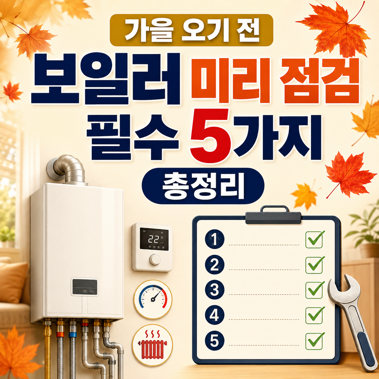 가을이 오기 전 보일러를 미리 점검해야 하는 부분 5가지 총정리