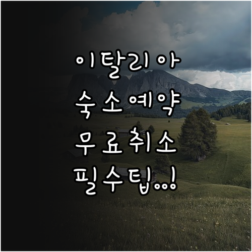이탈리아 동계올림픽 숙소 무료 취소 ..