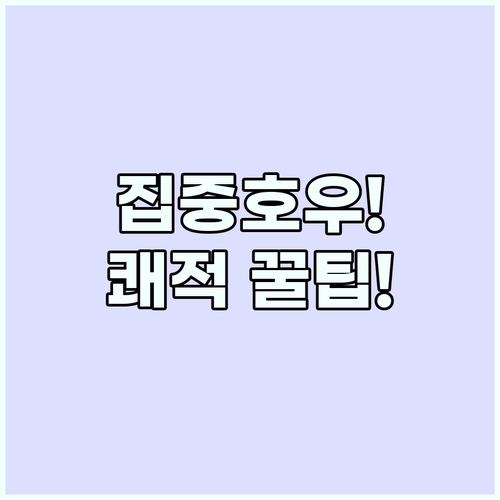 집중호우 생존 필수 전략과 장마철 쾌..
