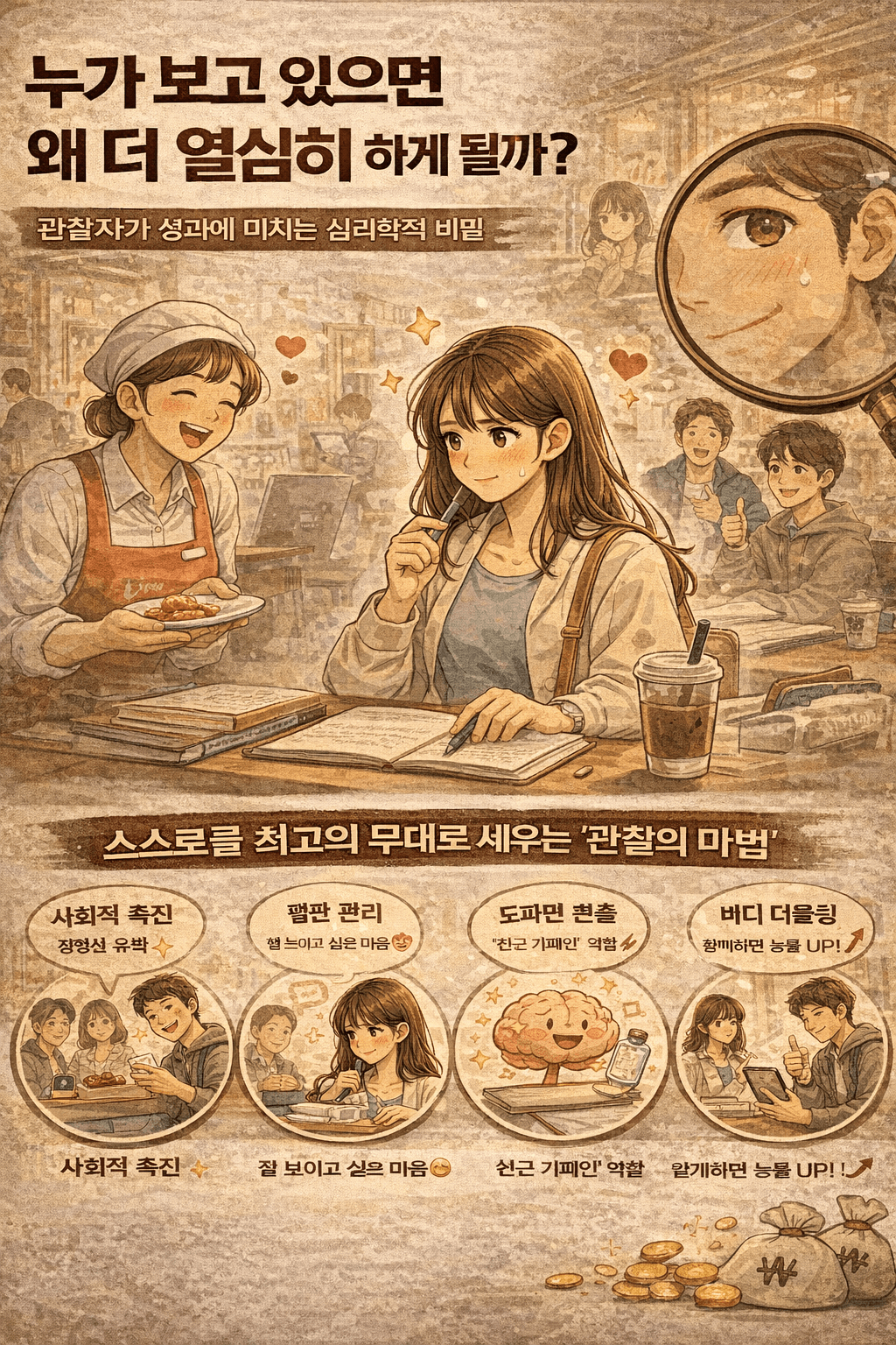 왜 누가 보면 더 열심히 하게 될까 관찰 효과의 심리학