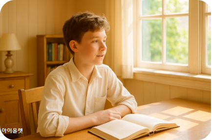 소년의 일상 속 그리움