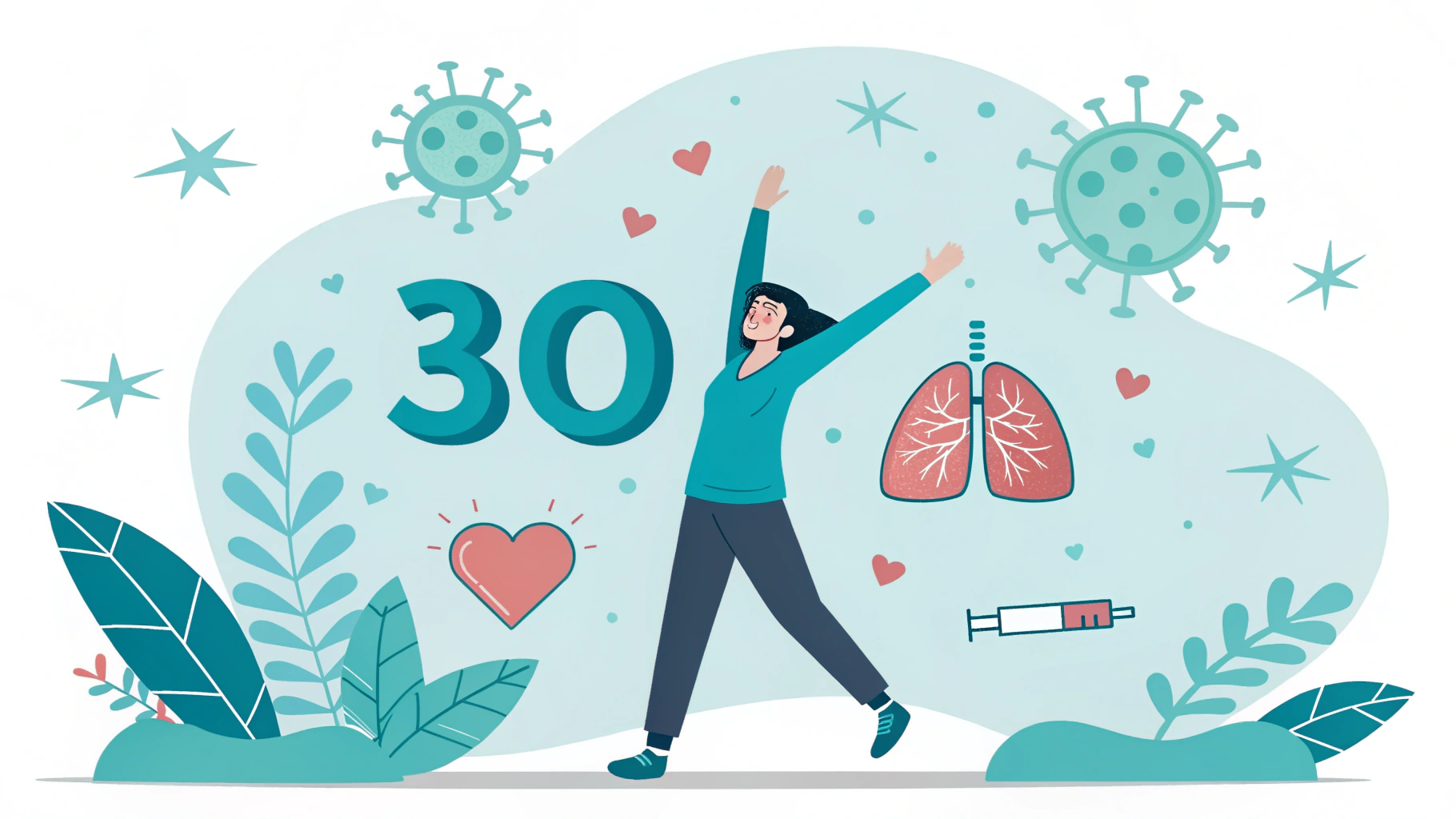 금연 도전 30일에 성공해서 기쁘하는 모습의 이미지