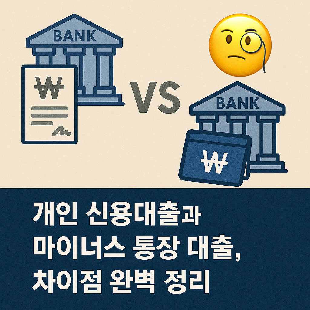 개인 신용대출과 마이너스 통장 대출, 차이점 완벽 정리! 🧐